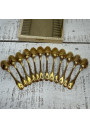 12 Christofle Vendôme shell model gold mocha spoons