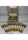 12 Christofle Vendôme shell model gold mocha spoons