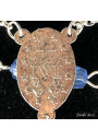 Blue beads rosary with miraculous medal