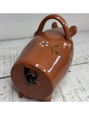 Tirelire cochon à casser en terre cuite vernissée "Os meus Tostões"