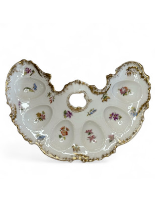 Ancien plat à oeufs Limoges France style victorien