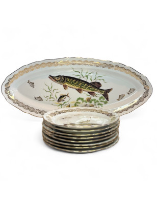 Service à poisson vintage en porcelaine L. France