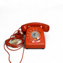 Téléphone vintage orange à cadran SOCOTEL S63
