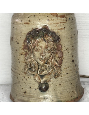 Pied de lampe vintage en grès