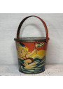 Ancien seau de plage jouet enfant en métal