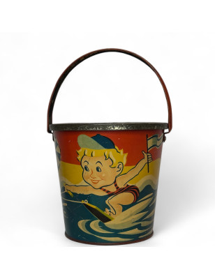 Old metal children's toy beach bucket