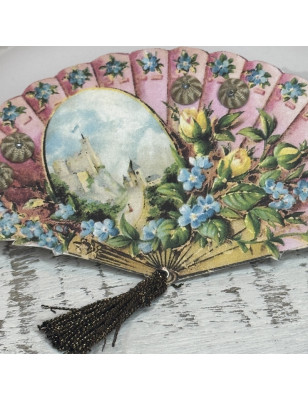 2 Mini Pearl Sampler Fans | Floral Decor | Paris France