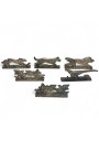 6 Art Deco zoomorphic knife rests in silver metal