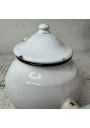 Ancienne petite théière en tôle émaillée blanc 0,7 L