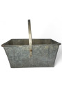 Old rectangular galvanized metal basket