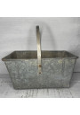Old rectangular galvanized metal basket