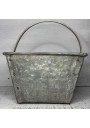 Old rectangular galvanized metal basket