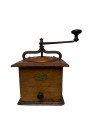 Old large wooden coffee grinder Peugeot Frères