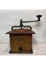 Old large wooden coffee grinder Peugeot Frères