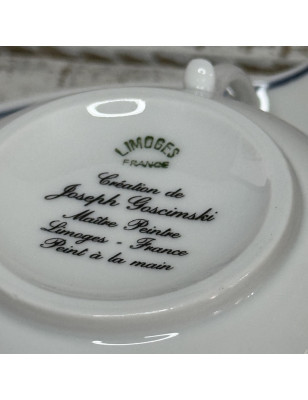 Petit déjeuner tasse + Sous tasse en porcelaine de Limoges France ☕️ 🥐