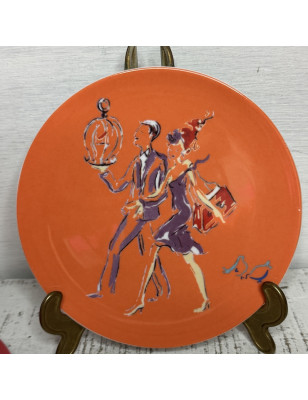 6 Assiettes à dessert GENEVIEVE LETHU "L'amour est toujours du voyage "