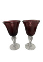 Set of 2 Large Glasses H 20.5 cm - Biot Style - Blown Glass🍷