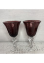 Set of 2 Large Glasses H 20.5 cm - Biot Style - Blown Glass🍷