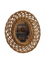 Miroir Ovale Vintage en Osier – Style Scandinave Bohème