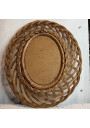 Miroir Ovale Vintage en Osier – Style Scandinave Bohème