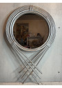 Vintage silver rattan mirror - Retro elegance and unique charm