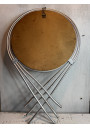 Vintage silver rattan mirror - Retro elegance and unique charm