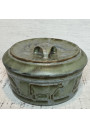 Antique Denbac ceramic butter dish – Sage green, Art Deco