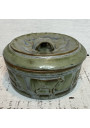 Antique Denbac ceramic butter dish – Sage green, Art Deco