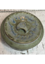 Ancien beurrier en grès Denbac – Vert sauge, Art déco