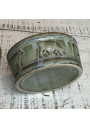 Antique Denbac ceramic butter dish – Sage green, Art Deco