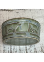 Ancien beurrier en grès Denbac – Vert sauge, Art déco