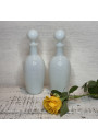 2 Antique white opaline bottles - Vintage elegance and charm
