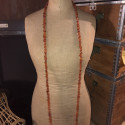 Large vintage amber chip sautoir necklace