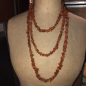 Large vintage amber chip sautoir necklace