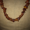 Large vintage amber chip sautoir necklace