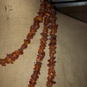 Large vintage amber chip sautoir necklace