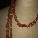Large vintage amber chip sautoir necklace