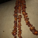 Large vintage amber chip sautoir necklace