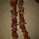 Large vintage amber chip sautoir necklace