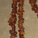 Large vintage amber chip sautoir necklace