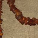 Large vintage amber chip sautoir necklace