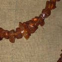 Large vintage amber chip sautoir necklace