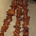 Large vintage amber chip sautoir necklace