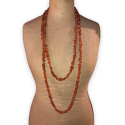 Large vintage amber chip sautoir necklace