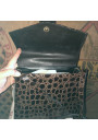 Sac à main en cuir marron forme trapèze | Sac à main vintage