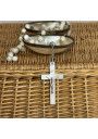 🌿 Antique mother-of-pearl rosary with crucifix and its vintage shell case