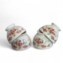 Lot de 4 anciens petits bols fleuris - Made in Hollande