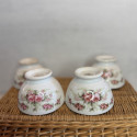 Lot de 4 anciens petits bols fleuris - Made in Hollande