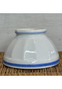 Antique small white faceted bowl with blue rim