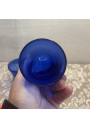 Lot de 2 anciens lumignons en verre bleu